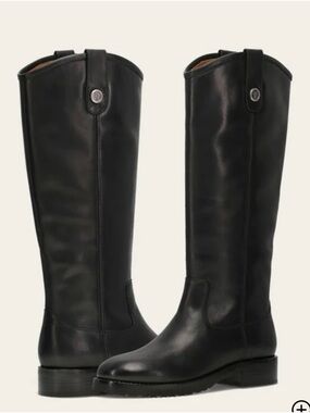 Frye Melissa Black Leather Tall Riding Boots
